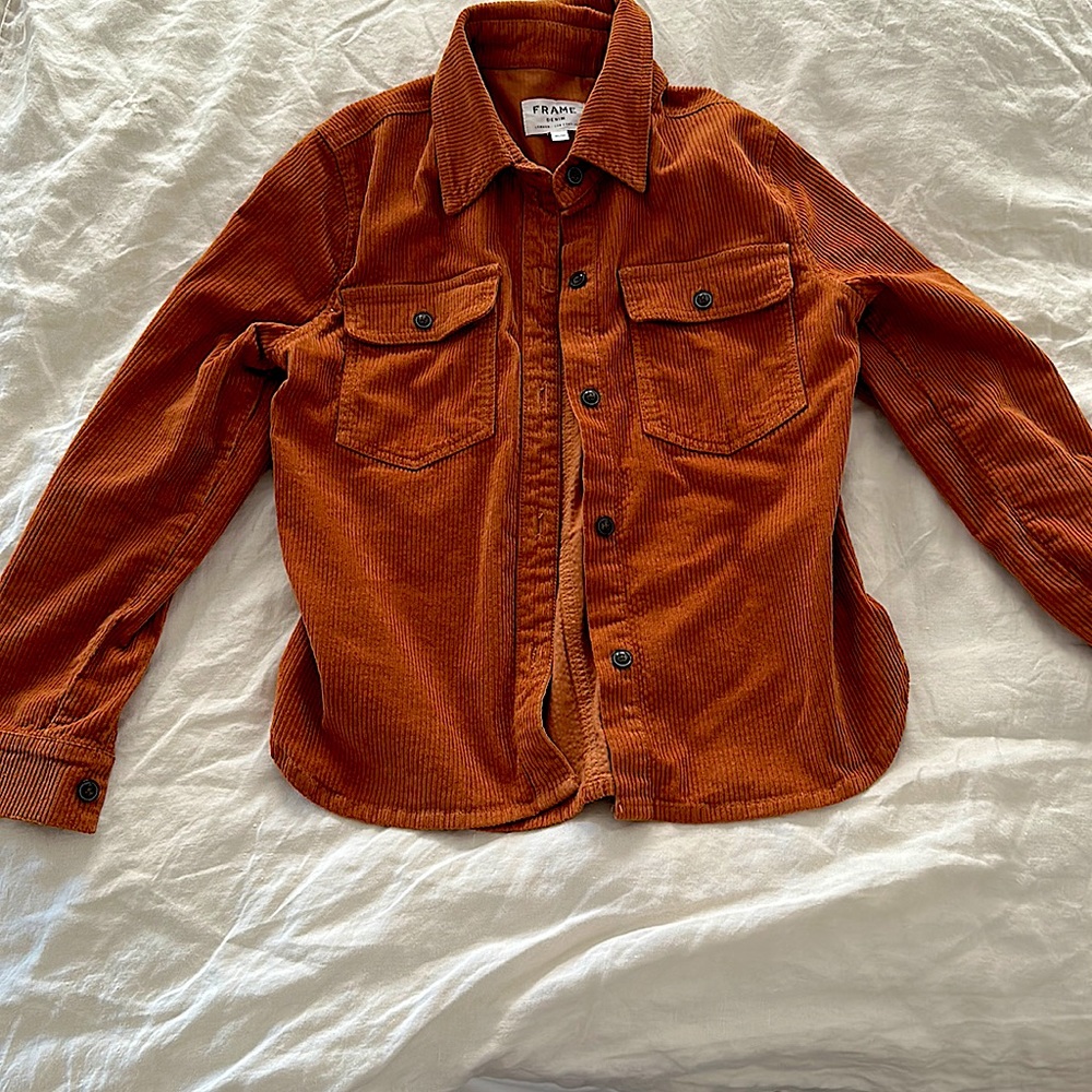 Frame auburn/rust corduroy shirt jacket